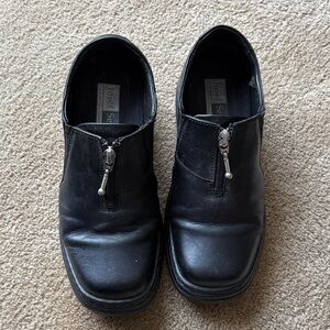 Josef Seibel Men's Black Leather Loafers with Zipper